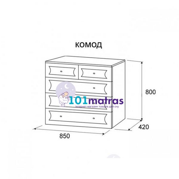 Комод ПМ Мелодія-Яблуня витиснена