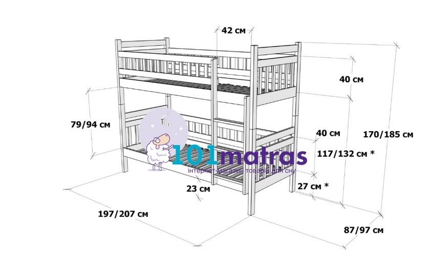 Кровать двухъярусная Дримка Том и Джери 80х190