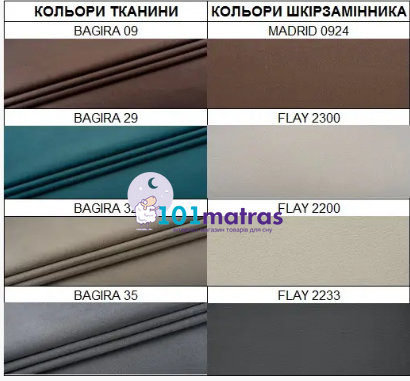 Кровать Світ Меблів Каролина 5 без подъем мех Bagira 35