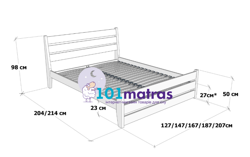 Ліжко Дримка Глорія лак 120х190
