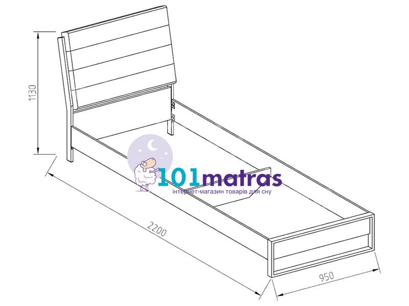 Кровать Світ Меблів Лофт 90х200