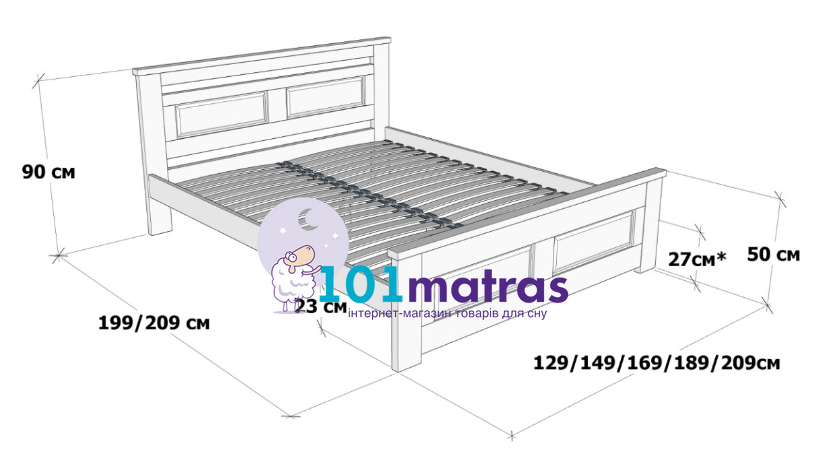 Ліжко Дрімка Клеопатра лак 120х190